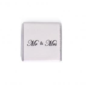 Mr & Mrs Neapolitans Silver Foil/White Wrap - 100pcs - M12882